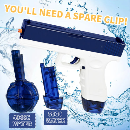 @Electric Water Gun Rechargeable Automatic & Manual Spray Gun Capacity Range Up to 32 FT Range for Adults & Kids