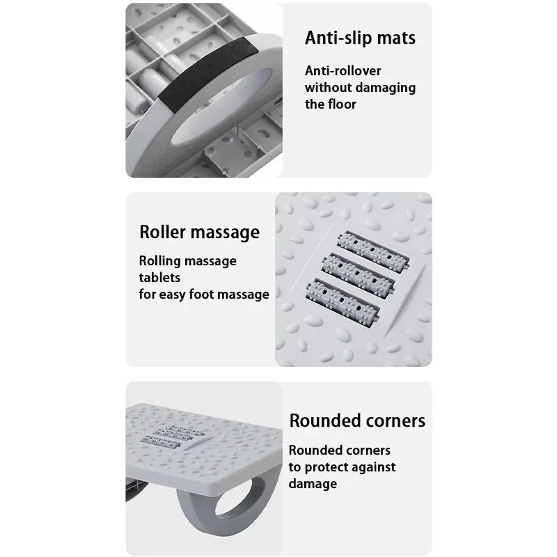 Ergonomic Under-Desk Foot Rest with Massage Rollers – Portable Foot Stool for Home & Office