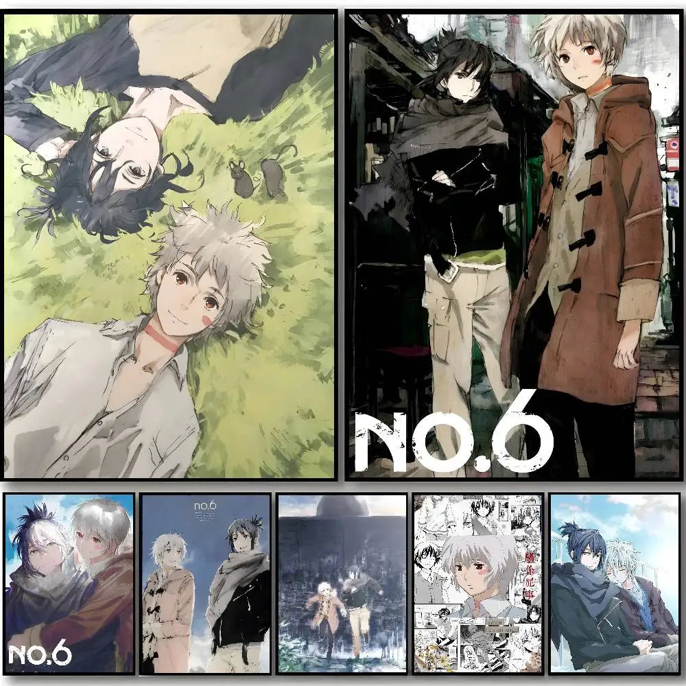Anime No. 6 Poster Self-adhesive stickers are suitable for any wall surface waterproof moisture-proof