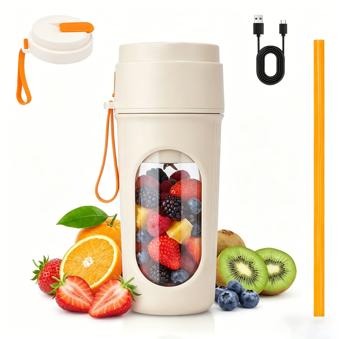 450ML Portable Electric Juicer Multifunctional Wireless Blender USB Rechargeable Ice Crusher Small Juice Cup Mixer Machine