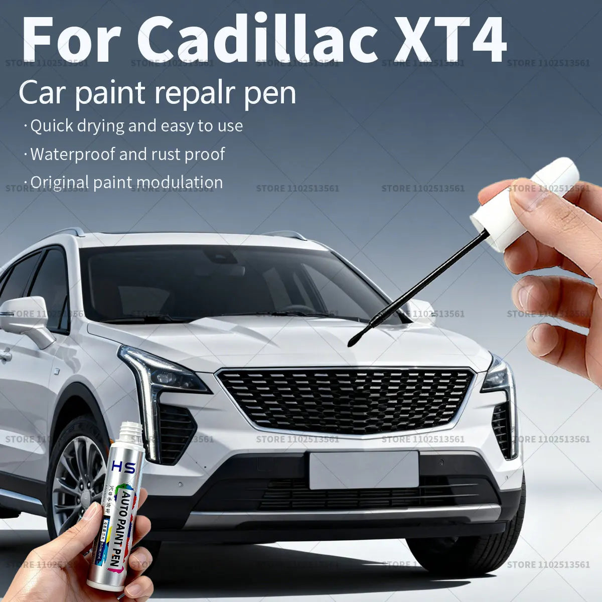 Car Paint Repair Pen For Cadillac XT4 Touch Up Scratch Remover DIY Auto Accessories White Purple Blue G59 Blue GZC Red GNT