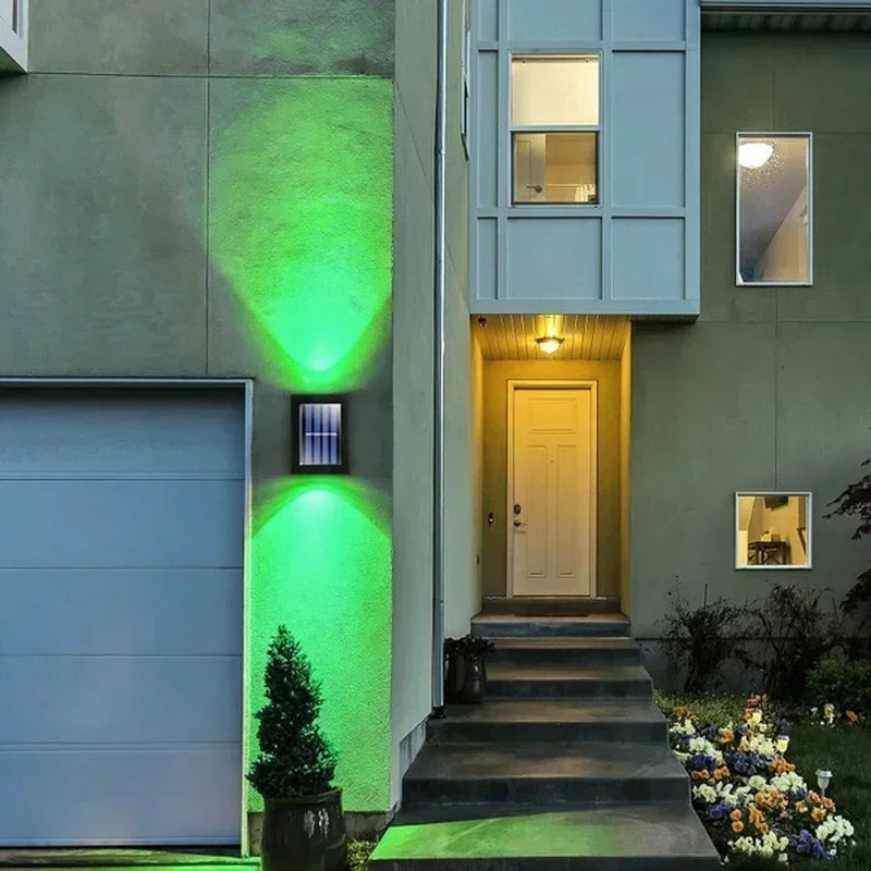 Solar Up and Down Spot Lights Outdoor, Street Wall Light Lamp Solar Powered Sunlight Waterproof Solar Lamp Garden Decorative