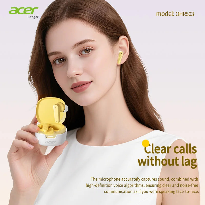 Acer Ohr503 Wireless Headphones, In-Ear Design, Bluetooth Headphones, Stereo Sound Quality, Comfortable to Wear, Suitable for Sports, Running, and Cycling, Compatible with Mobile Phones, Tablets, Android and Ios Systems
