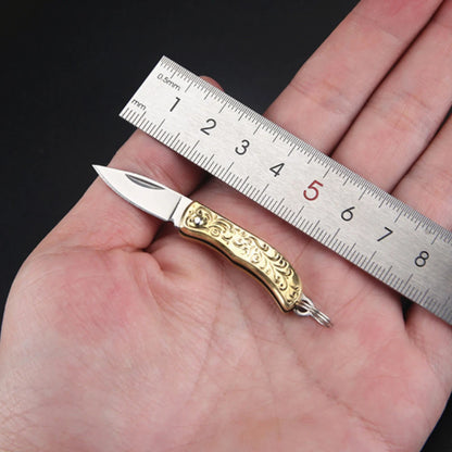 MINI Shell Brass Folding Knife Pocket Keychain Portable Resin Steel Knives Survival EDC Tool Cutter Peeler Hunting Gift