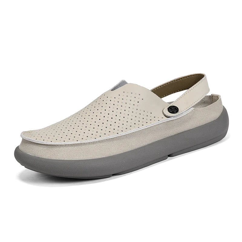 Men's Breathable perforated casual Dress sandals summer lightweight soft sole outdoor walking shoes fashion comfort tide shoes