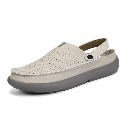 Men's Breathable perforated casual Dress sandals summer lightweight soft sole outdoor walking shoes fashion comfort tide shoes