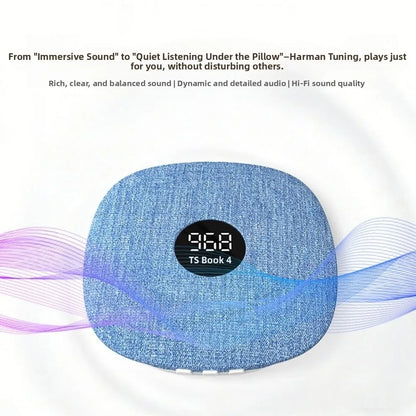 Bluetooth 5.4 Under Pillow Bluetooth Speaker Bone Conduction Sleep Aid Sound Machine LED Display Mini Bedroom Pillow Speaker