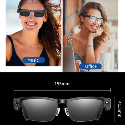 Okulary AI Smart Camera HD Tłumaczenie w Czasie Rzeczywistym Bezprzewodowe Bluetooth Połączenia Dotykowe Sportowe dla Mężczyzn Muzyczne Okulary z Tłumaczem Języka