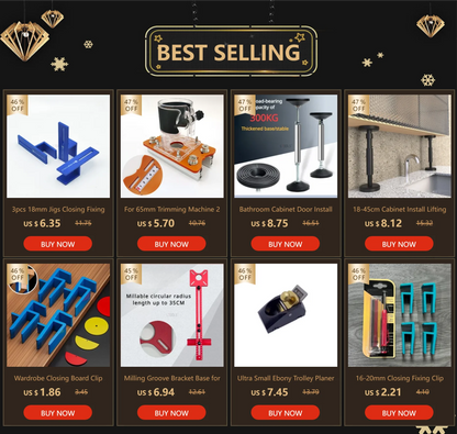 3pcs 18mm Jigs Closing Fixing Clip Wood Measuring and Marking Fixture Cabinet Wardrobe Wooden Board Carpentry Installation Tools