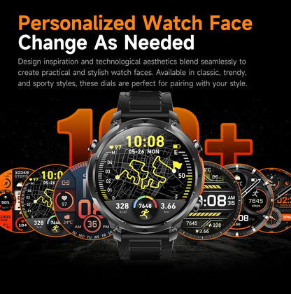 LIGE 2026 Nowy Męski Wojskowy Zegarek Smartwatch GPS Mapa Kompas Pamięć 4GB Bateria 1000mAh Wodoodporność 10ATM Rozmowy Bluetooth HD