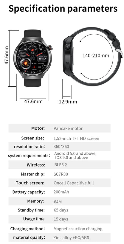 LIGE Men's Smart Watch Outdoor Sports Watches Heart Rate Blood Oxygen Monitoring Motion Trajectory Bluetooth Call Smartwatch