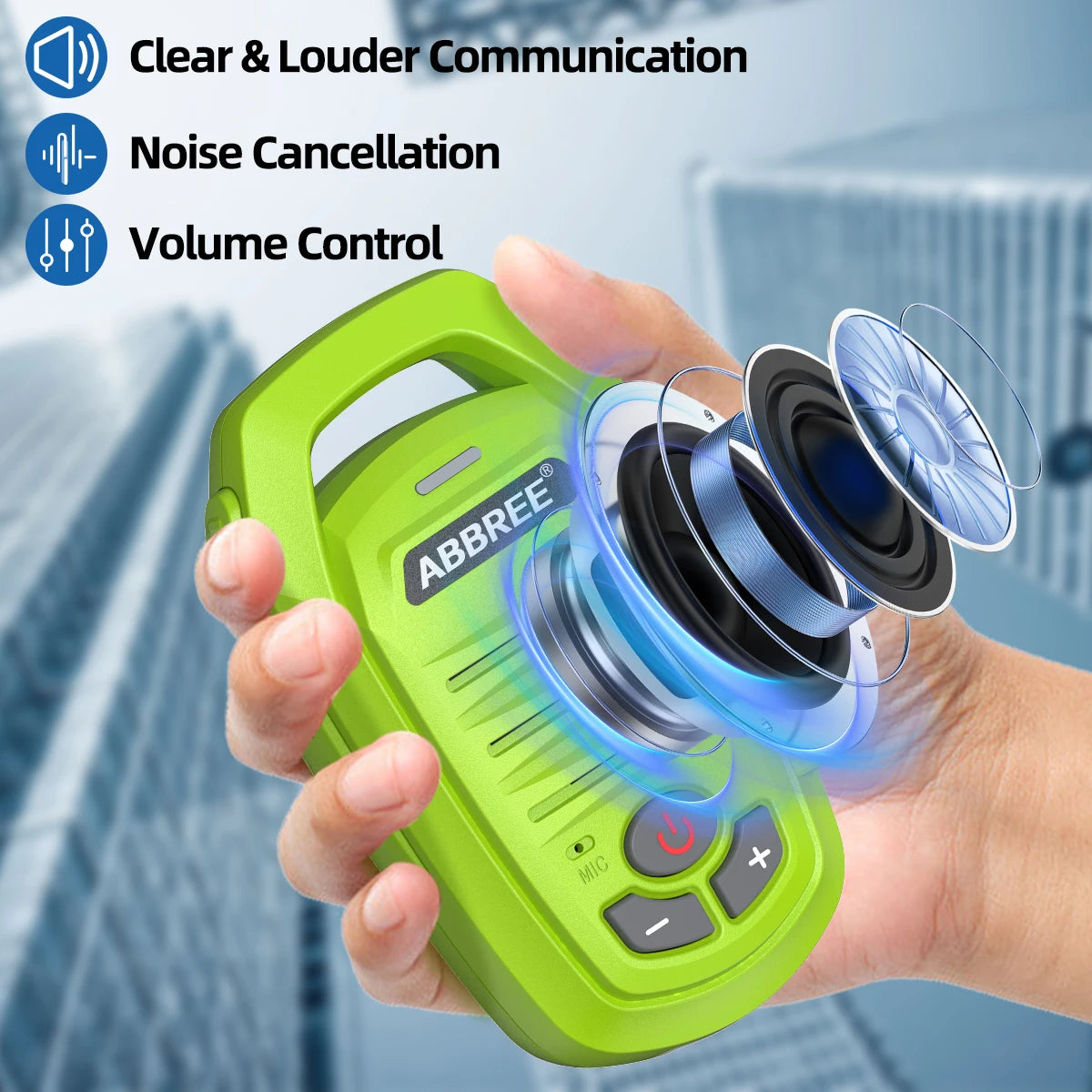ABBREE Wireless Bluetooth Speaker Microphone Handheld Mic For Baofeng UV-28 UV-21 PRO UV-32 Quansheng UV-K6 TK11 Walkie Talkie