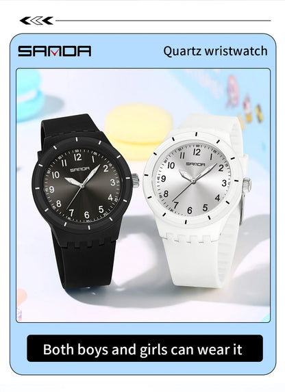 SANDA New Fashion Man Sports Watches Unisex Quartz Watch Simple Waterproof 50M Night Light Men Woman Student Gift Silicone Watch