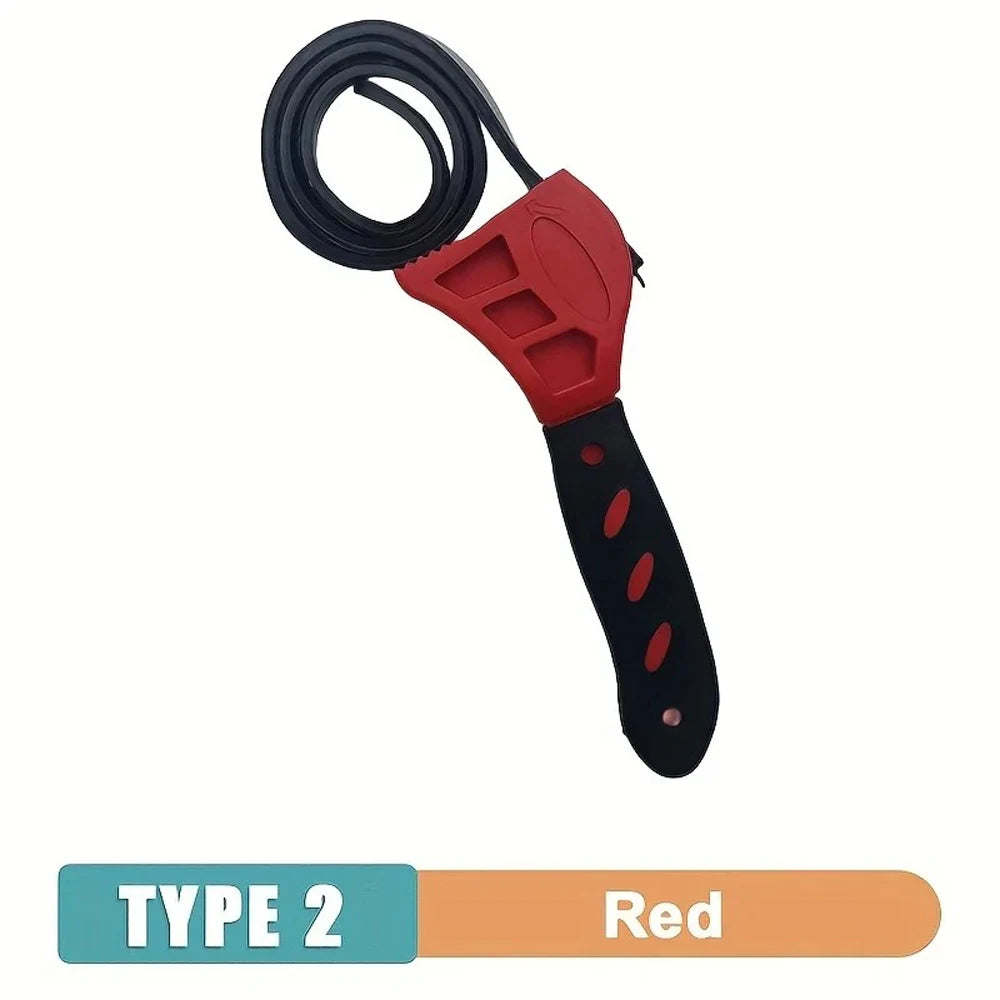 6inch Belt Wrench Oil Filter Puller Strap Spanner Chain Wrench Strap Opener, Adjustable Disassembly Tool Opener Tool