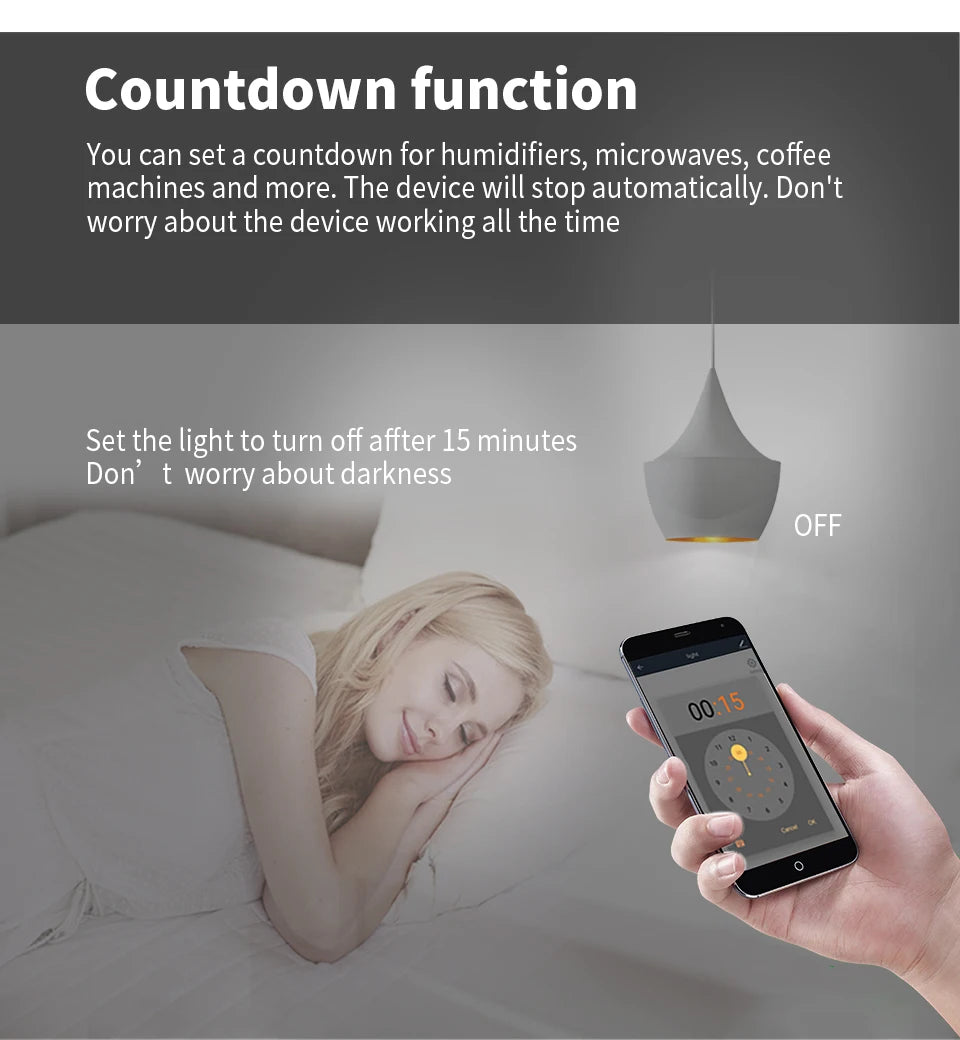 Universal Breaker Timer Smart Life APP Wireless Remote Control Works with Alexa Google Home DIY WiFi Smart Light Switch