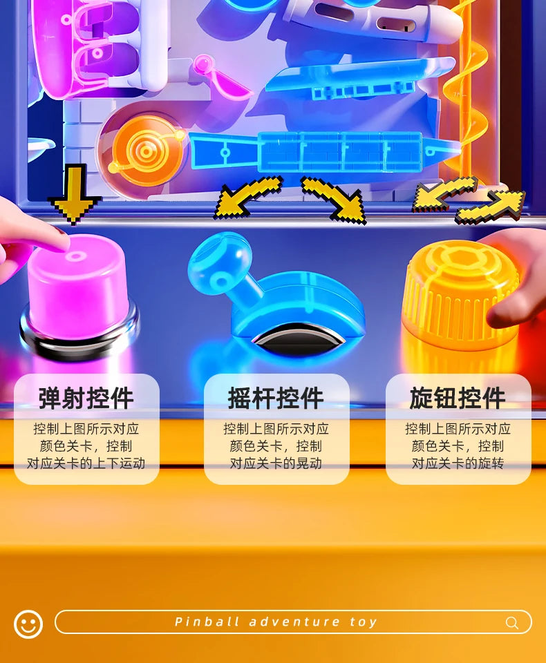 Educational Montessori Toy Multi-Layer Track Adventure Game Rail Rolling Ball Model Interactive Brain for Children Kids