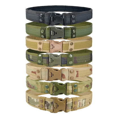 Camouflage Tactical Belt Men's Quick Release Nylon Military Belt Outdoor Combat Oxford Cloth Mountaineering Trouser Waist Belt