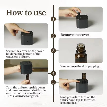 USB Rechargeable Waterless Aroma Diffuser Portable Fragrance Diffuser Smell Distributor Electric Smell for Home Office