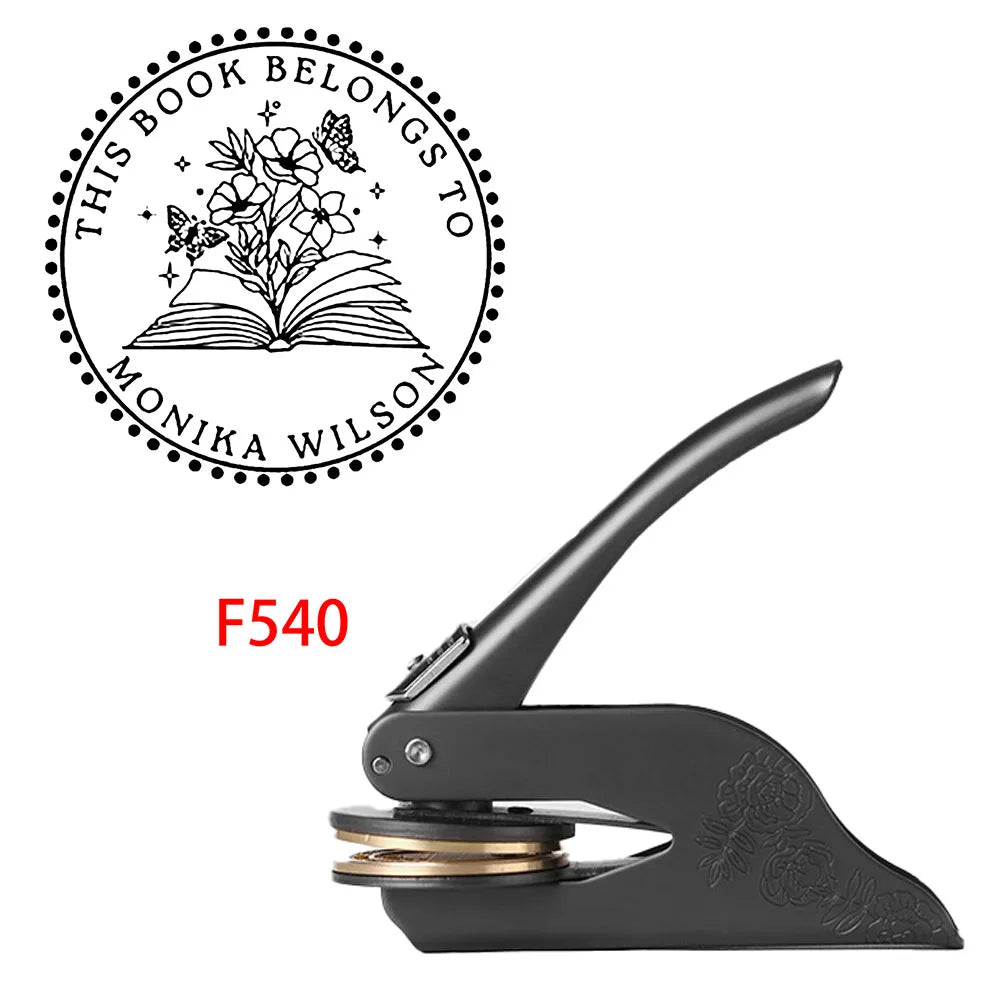 Customized Book Embossed Stamp Personalized Custom LOGO Embosser Seal Wedding Invitation Library Customize Embossing Paper Stamp