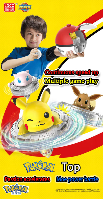 Pokemon Figure Battle Spinning Top Pikachu Pokeball Charmander Squirtle 5 Styles Pvp Interactive Game Children's Birthday Gifts