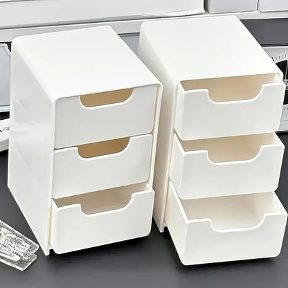 3-Tier Desk Organizer Storage Drawers Is Suitable for Stationery, Jewelry and Cosmetics Storage Portable Partition Box