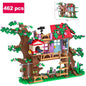 Friends City Tree House Summer Holiday Villa Castle Building Blocks Garden Swimming Pool Model Figures Toy For Kid Birthday Gift
