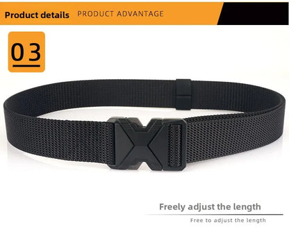 Men's Tactical Belt Nylon Braided Outdoor Training Military Belt Canva Casual Mountainee Trouser Pants Jeans Buckle Waist Belt