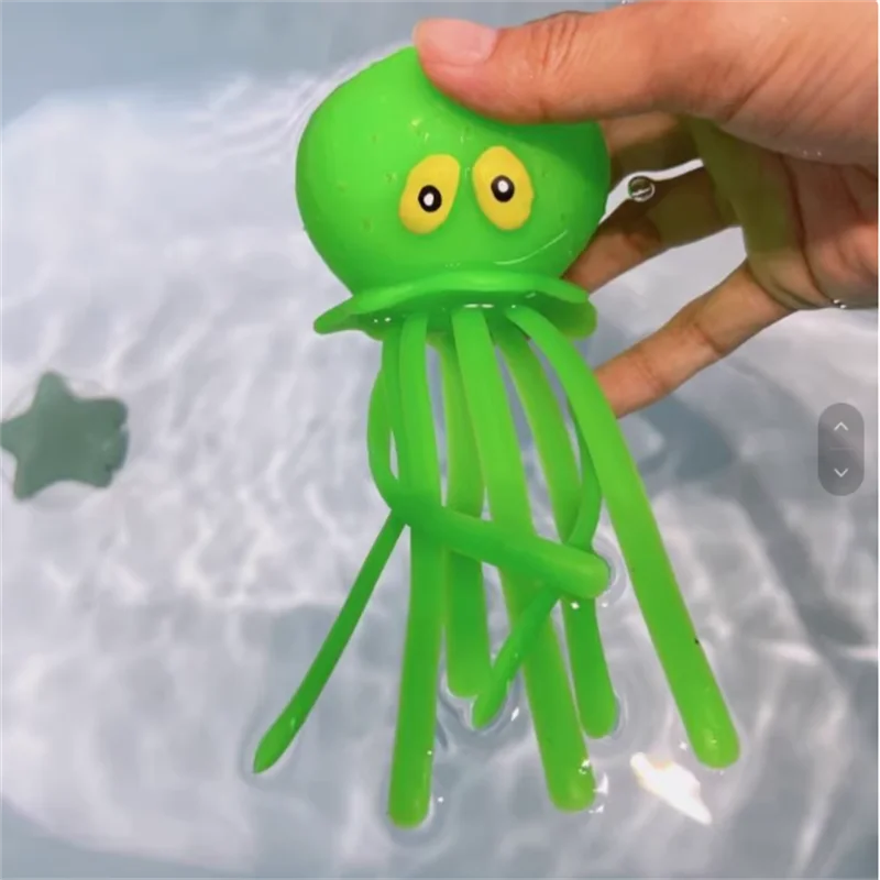 Squishy Squeeze Water Octopus Stress Relief Toy Bathing Playing With Water Shower Decoration Summer Swimming Gifts For Children