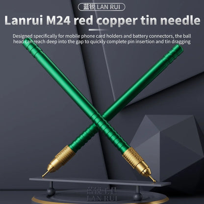 LANRUI M24 Tin Drag Needle Set Red Copper FPC Connector Reballing Solder Bar for Phone PCB Motherboard IC Chip Weld Repair Tools