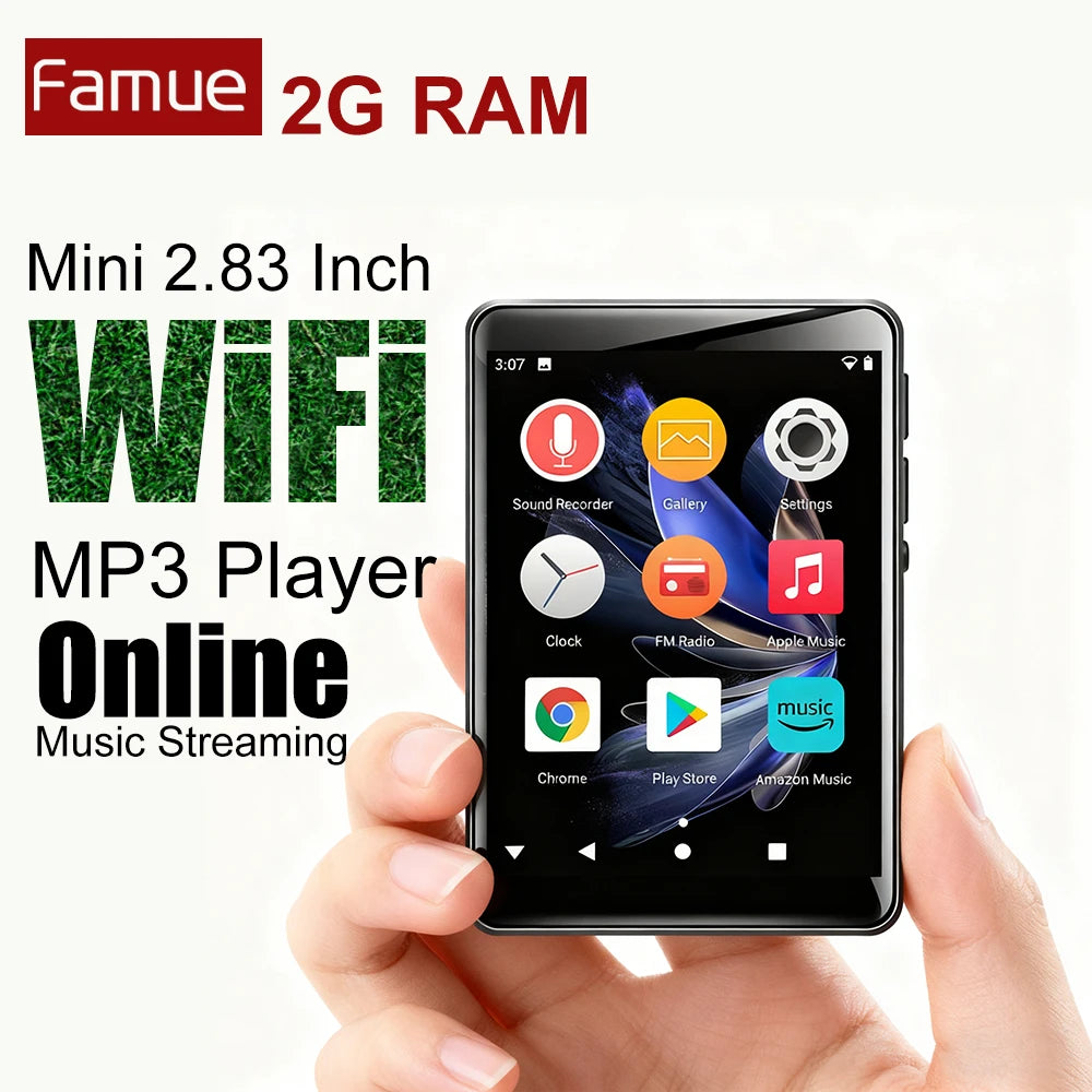 Android and WiFi MP3 Player 2.8 inchs Bluetooth Speaker Online Music Streaming Built in Play Store Spotify Apple Music deezer