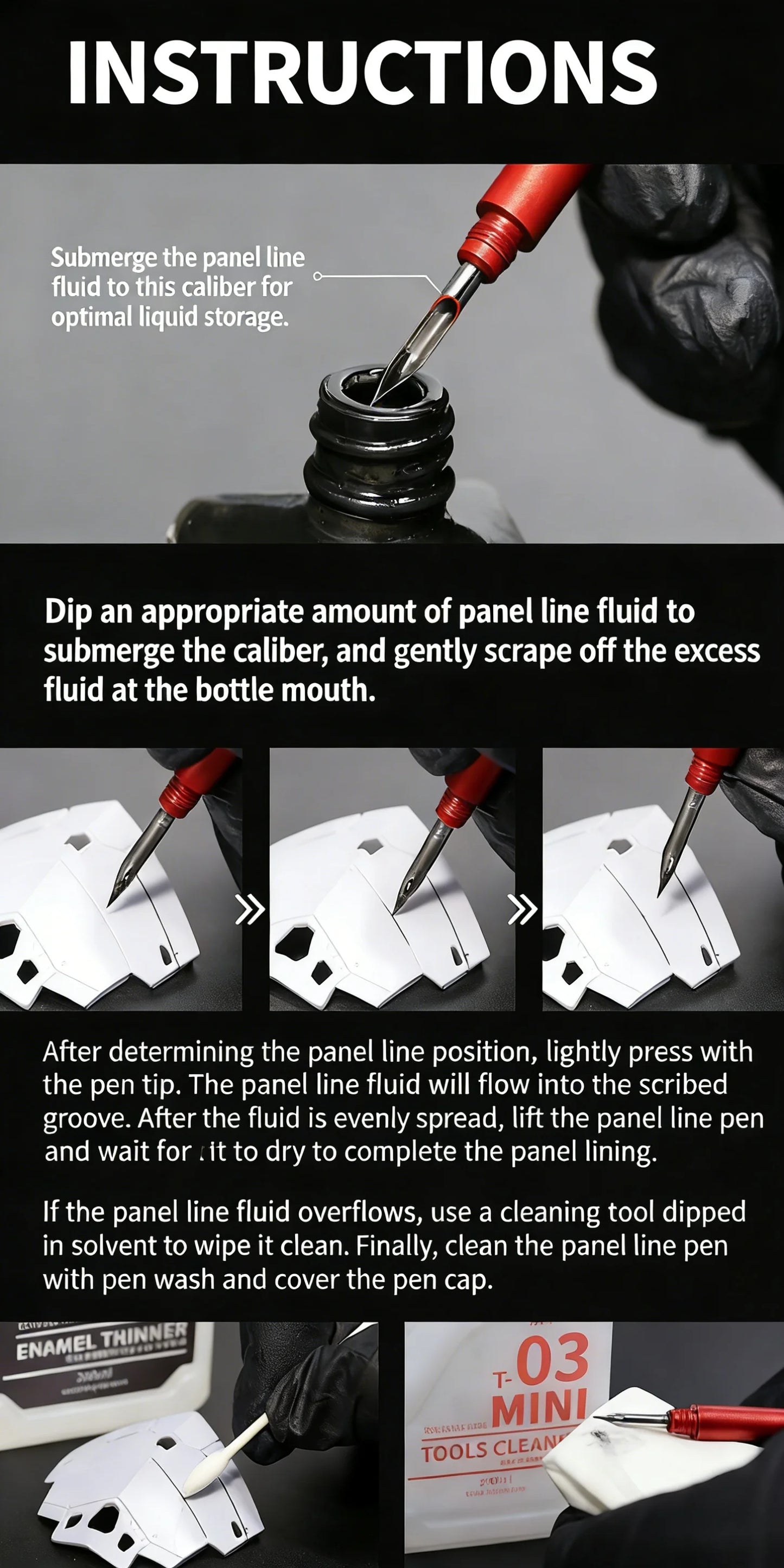 DSPIAE aluminum alloy seepage pen AT-PL Gundam model tool coloring seepage liquid pen stainless steel nib
