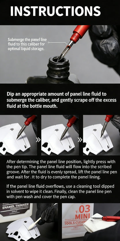 DSPIAE aluminum alloy seepage pen AT-PL Gundam model tool coloring seepage liquid pen stainless steel nib