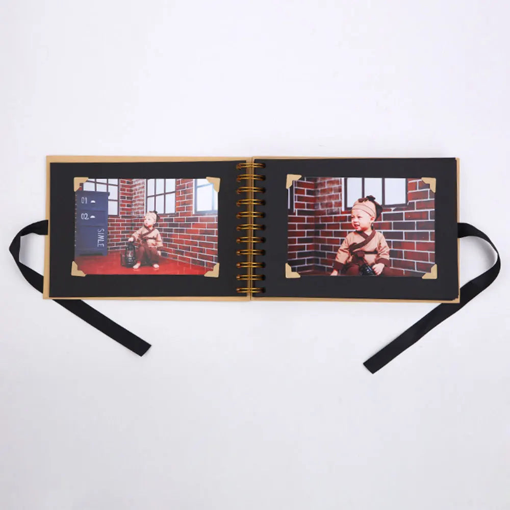 ZK20 80 Sides Black Memory Books DIY Craft Photo Albums Scrapbook Cover Kraft Album For Wedding Anniversary Gifts Memory Books