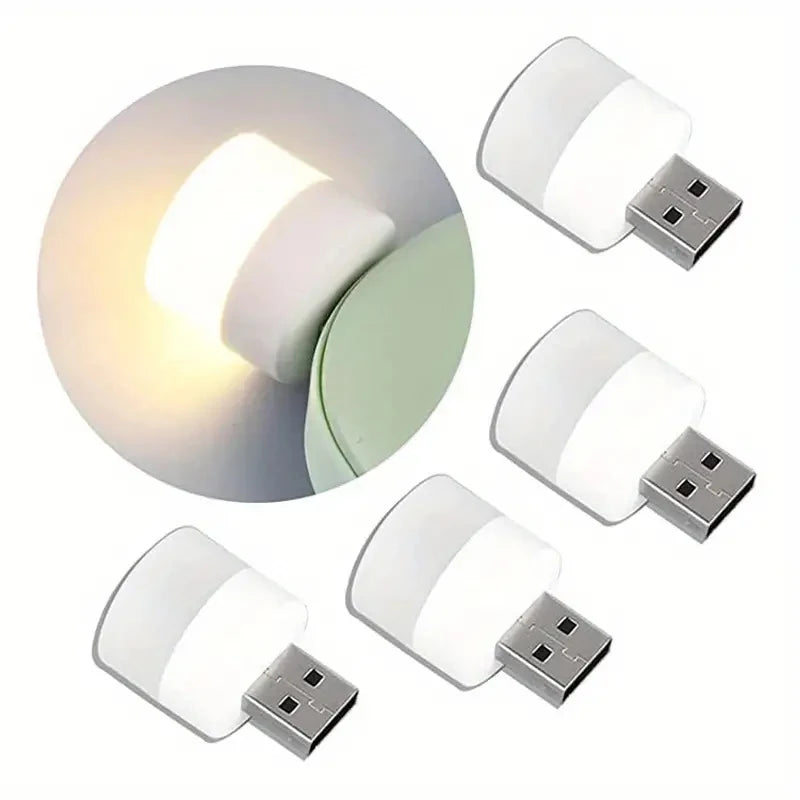 1-20 szt. Mini USB Lampka nocna Ciepła biała Ochrona oczu Lampa do czytania książek USB Wtyczka Komputer Mobilna ładowarka Powerbank LED Lampka nocna