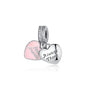 2025 Hot selling 925 Silver Pink Bird Moon Pendant Suitable for European Bracelets DIY Accessories Women's Charm Jewelry Gifts