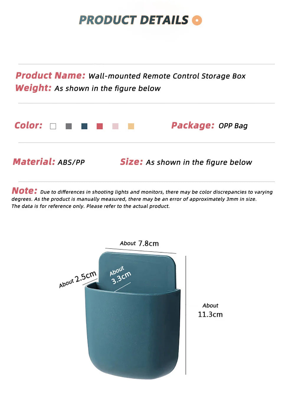 Wall Mounted Storage Box Phone Charger Holder Stand Rack for Remote Control Air Conditioner TV - Mobile Plug Organizer Case