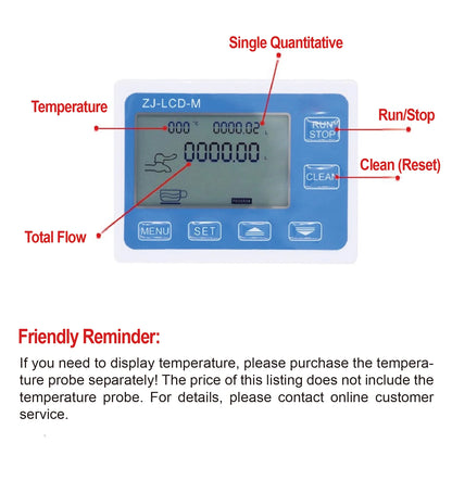 1/2 Inch Digital Flow Meter Integrated Valve Quantitative Control Kit DC3.5-24V 2-10L/min Durable Automatic Dosing Water Filling