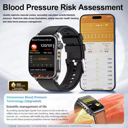 2026 New Health Smart Watch Laser Therapy Reduce Three Highs Blood Oxygen Pressure Uric Acid Blood Lipid ECG Smartwatch For Man