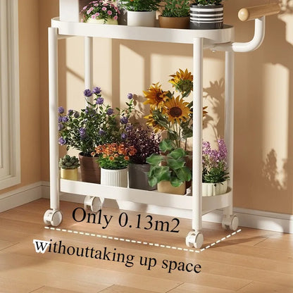 Indoor shelf Simple flower stand Universal wheel Balcony Living room storage rack Various colors Versatile flower stand Shelf