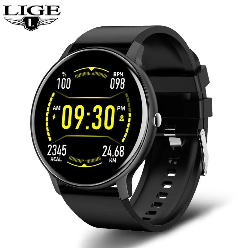 Smartwatch LIGE męski damski z pełnym ekranem dotykowym Sportowy zegarek fitness męski IP67 Wodoodporny Bluetooth dla Androida iOS Smartwatch Mężczyźni