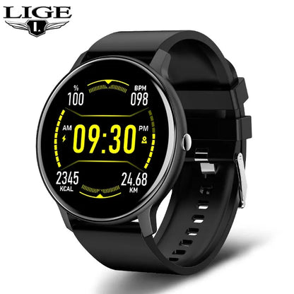 Smartwatch LIGE męski damski z pełnym ekranem dotykowym Sportowy zegarek fitness męski IP67 Wodoodporny Bluetooth dla Androida iOS Smartwatch Mężczyźni