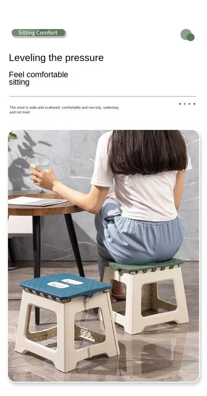 Popular Home Folding Stool Thickened Folding Stool Mini Portable Outdoor Picnic Camping Chair Portable Bench Train Mat Stool