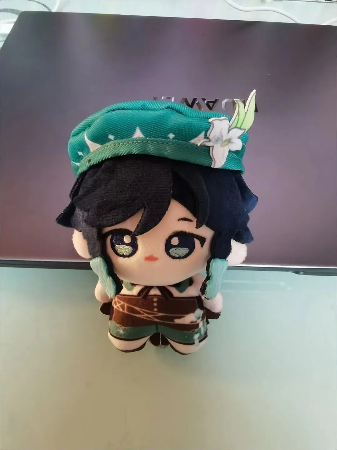 Kawaii Genshin Impact Venti Cosplay 10CM Anime Plush Stuffed Body Backpack Ornaments Pendant Christmas Gifts