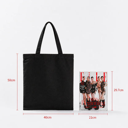 100pcs/lot Custom Canvas Tote Bag with Logo Small Batch Wholesale Reusable Cotton Shopping Bag