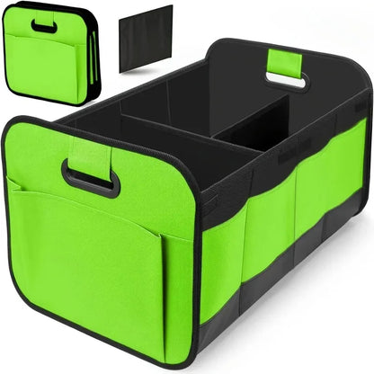 Collapsible Car Trunk Storage Box, 600D Oxford Fabric SUV Organizer with Reinforced Handles & Multiple Compartments for Vehicle