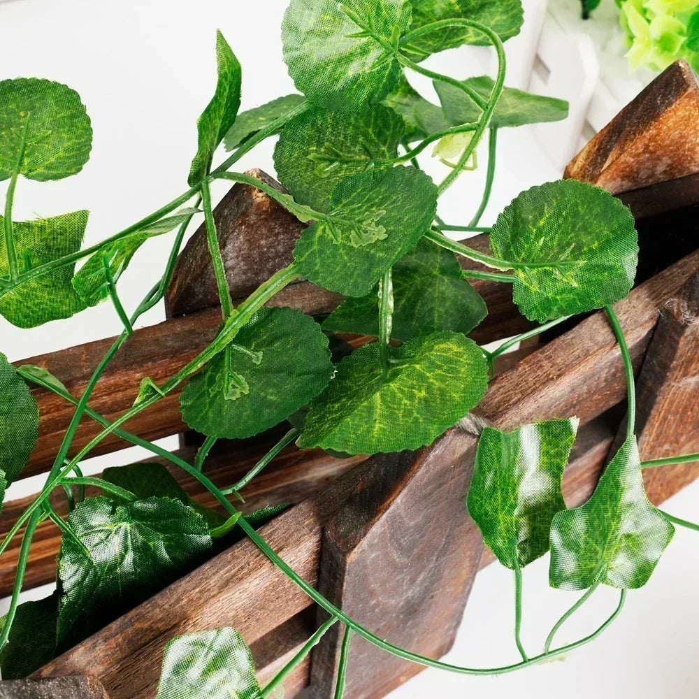 Artificial Green Ivy Leaf Rattan Creeper Leaves Vine Hanging Garland DIY Fake Flowers Plants for Garden Wedding Party Home Decor