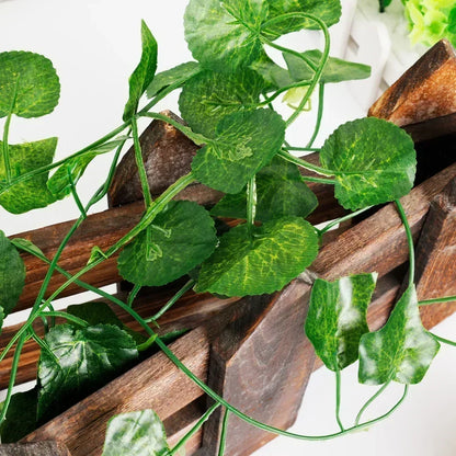 Artificial Green Ivy Leaf Rattan Creeper Leaves Vine Hanging Garland DIY Fake Flowers Plants for Garden Wedding Party Home Decor