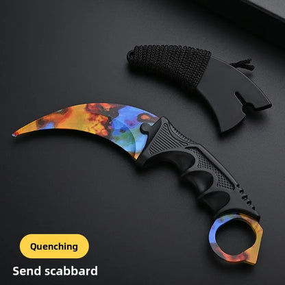 24styles Skin Karambit Precision Die Casting Stainless Steel Model Safety Outdoor Coaplay Claw Knives Collectible Game Toys Boys