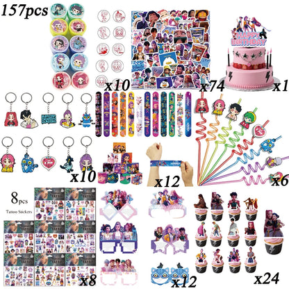 Demon Hunting Team Disposable Tableware Tablecloth Gift Bag Birthday Party Decoration Supply Classroom Reward Prize Fun Toy Gift
