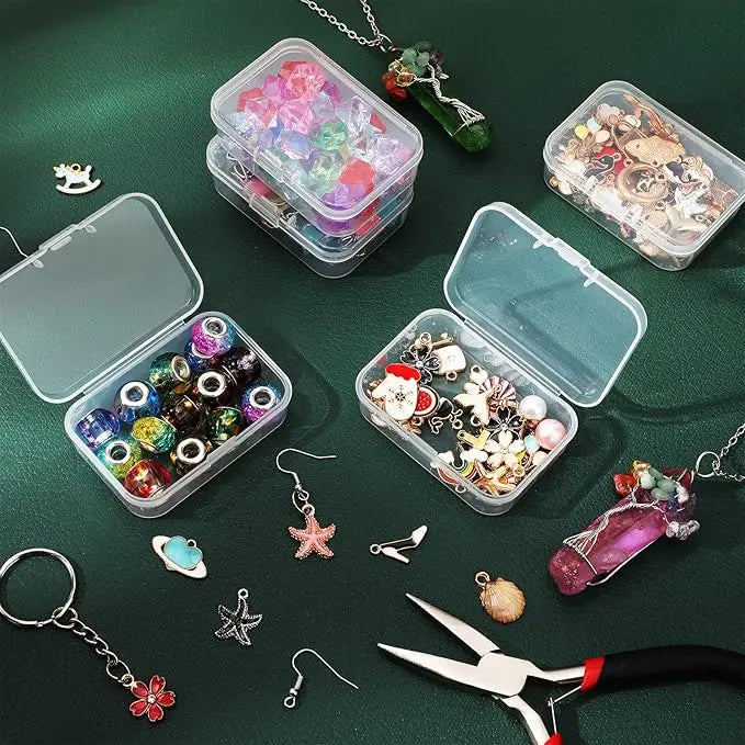 50 Transparent Storage Boxes for Arts and Crafts Parts Small Accessories Dustproof Durable Strong Jewelry Storage Case Container